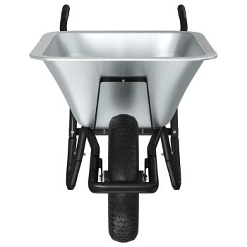 Schubkarre Silber und Schwarz 141 x 60 x 57 cm Stahl