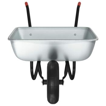 Schubkarre Silber und Schwarz 133 x 62,5 x 58 cm Stahl