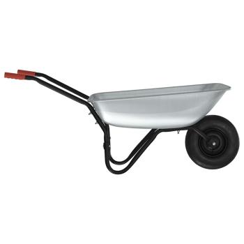 Schubkarre Silber und Schwarz 133 x 62,5 x 58 cm Stahl