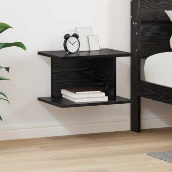 ARDEBO.de - Nachttisch Schwarz Eichen-Optik 40 x 30 x 25 cm Holzwerkstoff