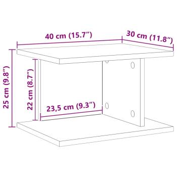 Nachttisch Beton Grau 40 x 30 x 25 cm Holzwerkstoff