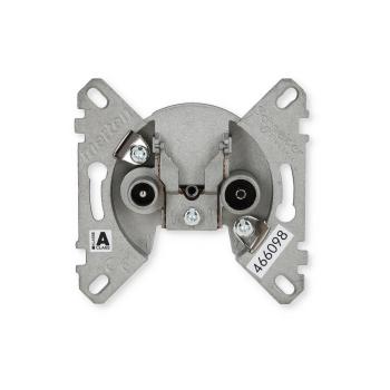 Merten 466098 BK-/Sat-Antennendurchgangsdose, 2fach, DIN EN 50083-1/A1, DIN EN 80083-2/A1, Unterputzeinsätze