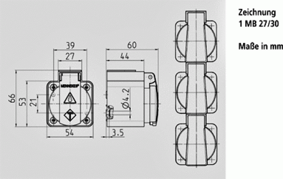 MENNEKES (10082) Schuko-Wandsteckdose, blau
