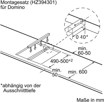 Siemens HZ394301 Verbindungsleiste für Kochfelder und Kochmulden