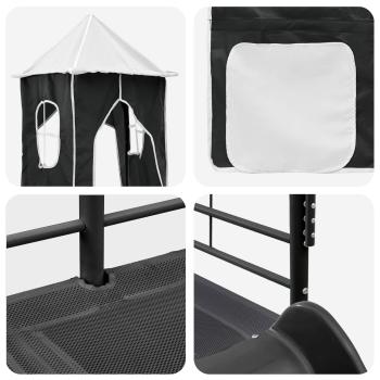 Kinderloftbett Schwarz 74,5 x 190 cm Metall