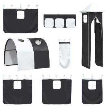 Kinderloftbett Schwarz 74,5 x 190 cm Metall