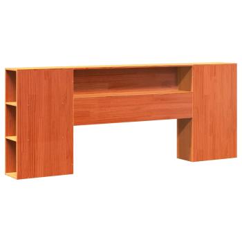 Bücherregal Bettgestell mit Kopfteil Wachsbraun 200 x 200 cm