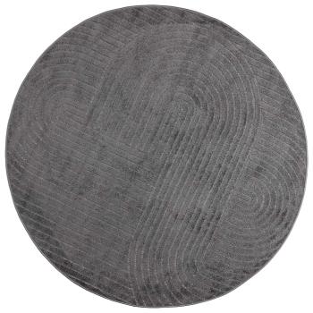 Innen- und Außenteppich PALMERAS Anthrazit Ø 120 CM Polyester