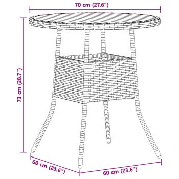Esstisch für das Dinner Grau und Akazie 70 x 70 x 73 cm