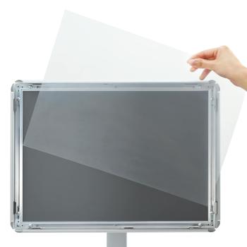 Podest-Posterständer Silber 32 x 27 x 119 cm PVC und Gusseisen