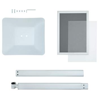 Podest-Posterständer Silber 32 x 27 x 119 cm PVC und Gusseisen