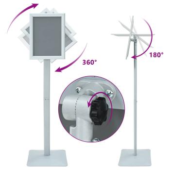 Podest-Posterständer Silber 32 x 27 x 119 cm PVC und Gusseisen