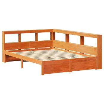 Bücherregal-Bett mit Kopfteil 2 pcs Wachsbraun 200 x 160 cm