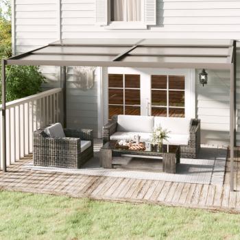 ARDEBO.de - Pavillon mit Dach Anthrazit 4x3x2,5 m Aluminium und Stahl