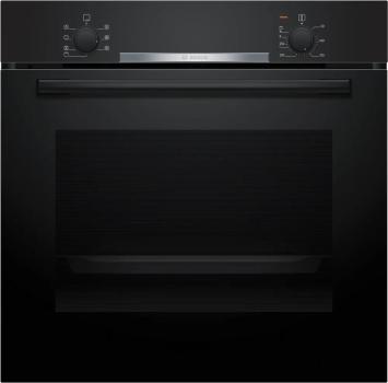 ARDEBO.de Bosch HBA510BA3 Serie 2 EEK: A Einbaubackofen, 71 L, 60 cm breit, 3D-Heißluft, Drehwähler, schwarz