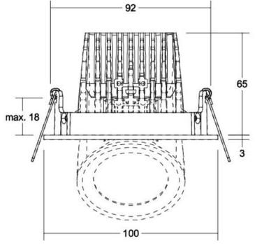 Brumberg KARYL LED-Einbaustrahler 350 mA, 13W, 1320lm, 36°, 3.000K, rund, dreh- und schwenkbar, schwarz matt (12401083)