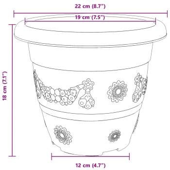 Blumentöpfe 6 pcs Ziegelrot Ø 26 x 21,5 cm Kunststoff