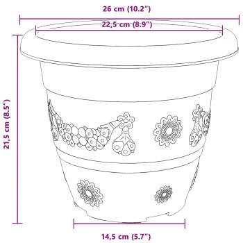 Blumentöpfe 24 pcs Ziegelrot Ø 26 x 21,5 cm Kunststoff