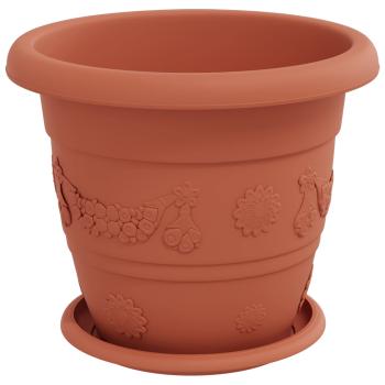 Blumentöpfe 24 pcs Ziegelrot Ø 26 x 21,5 cm Kunststoff