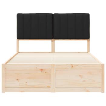 Bettgestell mit gepolstertem Kopfteil Schwarz 120 x 190 cm