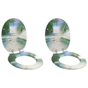 ARDEBO.de - Toilettensitz 2 pcs Grün 43,8 x 37,8 cm MDF-Platte