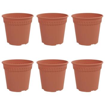 Runder Blumentopf 6 pcs Ziegelrot Ø 19 x 16 cm Kunststoff