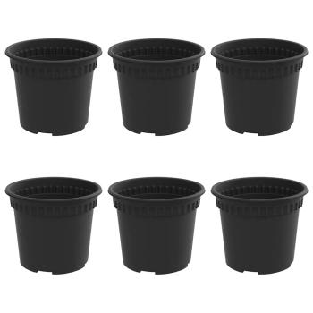 Runder Blumentopf 6 pcs Schwarz Ø 12,5 x 10 cm Kunststoff