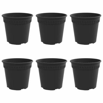 Runder Blumentopf 6 pcs Schwarz Ø 17 x 14 cm Kunststoff