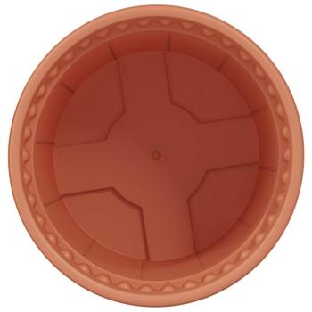 Runder Blumentopf 24 pcs Ziegelrot Ø 15 x 12 cm Kunststoff