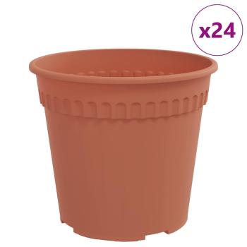 Runder Blumentopf 24 pcs Ziegelrot Ø 19 x 16 cm Kunststoff