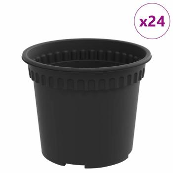 Runder Blumentopf 24 pcs Schwarz Ø 12,5 x 10 cm Kunststoff