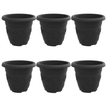 Runder Blumentopf 6 pcs Schwarz Ø 26 x 21,5 cm Kunststoff