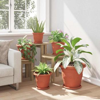 Runder Blumentopf 24 pcs Ziegelrot Ø 26 x 21,5 cm Kunststoff