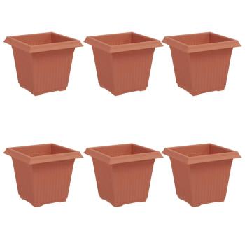 Quadratischer Blumentopf 6 pcs Ziegelrot 43 x 43 x 33,5 cm