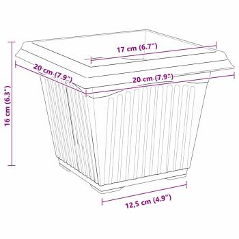 Quadratischer Blumentopf 6 pcs Ziegelrot 43 x 43 x 33,5 cm