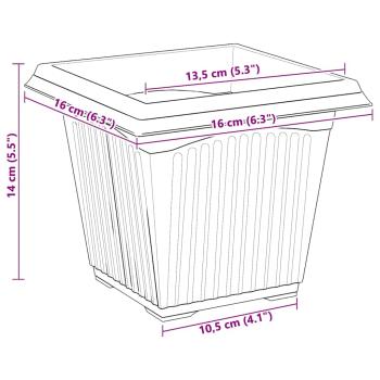 Quadratischer Blumentopf 6 pcs Schwarz 43 x 43 x 33,5 cm