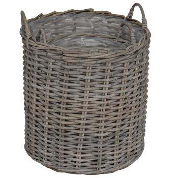 Blumentopf Körbchen mit Speicher 2 pcs Grau Lacak Rattan