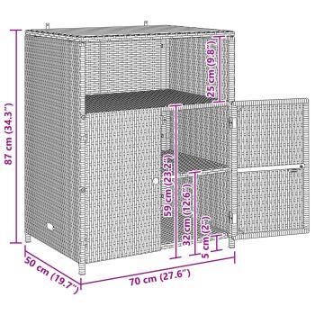 Schrank mit Tür Grau 70 x 50 x 87 cm Polyester und Roly Ratten