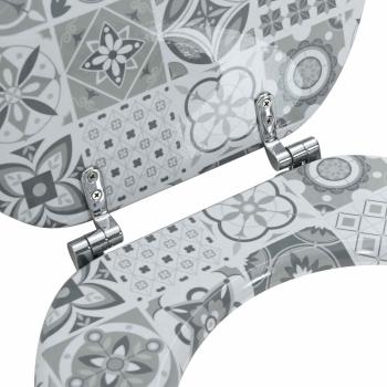 Toilettensitz Grau 43,8 x 37,8 cm MDF-Platte