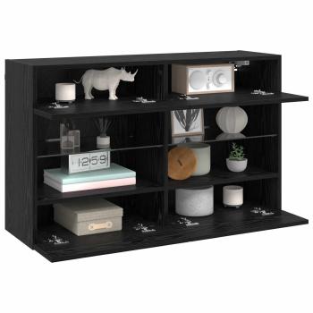 TV-Wandschrank Schwarz Eichen-Optik 98,5 x 30 x 60,5 cm