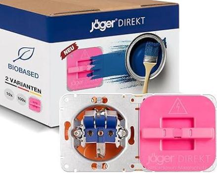 JÄGER Direkt 7509.7100 Steckdosen Malerschutz, wiederverwendbar, für alle Steckdosen inkl. Schutzkontakt