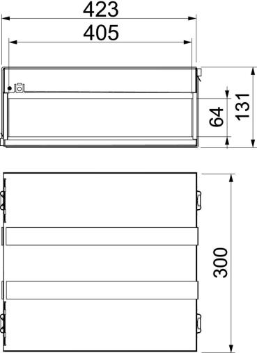 OBO Bettermann PMB 640-4 A2 Brandschutzbox, 300x423x130mm, Innenhöhe 64mm, Edelstahl rostfrei (7204012)