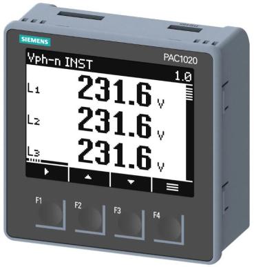 ARDEBO.de Siemens 7KM1020-0BA01-1DA0 SENTRON PAC1020, 96 x 96 mm Power Monitoring Device, Schalttafeleinbaugerät zur Messung elektrischer Größen, Protokoll: Modbus RTU, mit grafischem Display