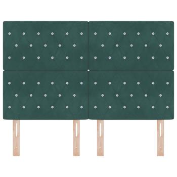 LED Kopfteil mit LED-Lichtleisten Dunkelgrün 144 cm Polyester