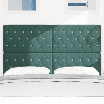 LED Kopfteil mit LED-Lichtleisten Dunkelgrün 144 cm Polyester