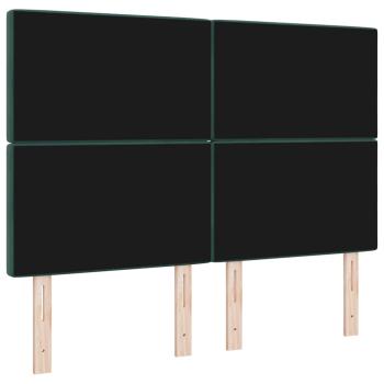 LED Kopfteil mit LED-Lichtleisten Dunkelgrün 144 cm Polyester