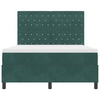 Boxspringbett mit Matratze Dunkelgrün 140 x 190 cm Stoff