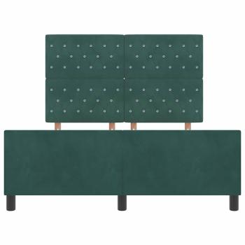 Boxspringbett mit Kopfteil Dunkelgrün 140 x 190 cm Samt