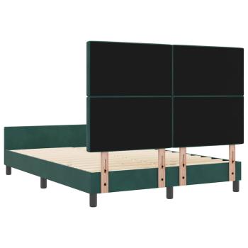 Boxspringbett mit Kopfteil Dunkelgrün 140 x 190 cm Samt