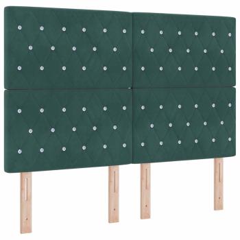 Boxspringbett mit Kopfteil Dunkelgrün 140 x 200 cm Samt